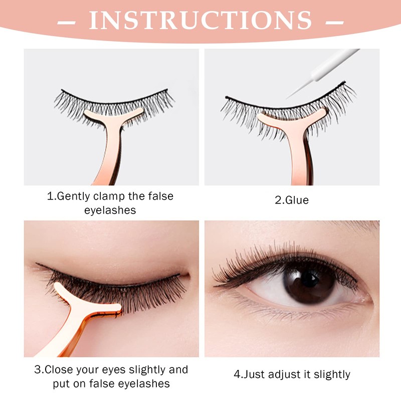 WLLHYF Eyelash Applicator Fake Lash False DIY Rose Gold Stainless