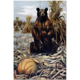 Tile Mural The Nature of Bears by Philip Goodwin Kitchen Bathroom Shower Wall Backsplash Splashback 2x3 4.25" Ceramic, Matte