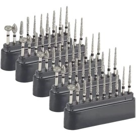 50 pcs Diamond Burs FG 1.60mm Diamond Burs Black Drill Bits Set