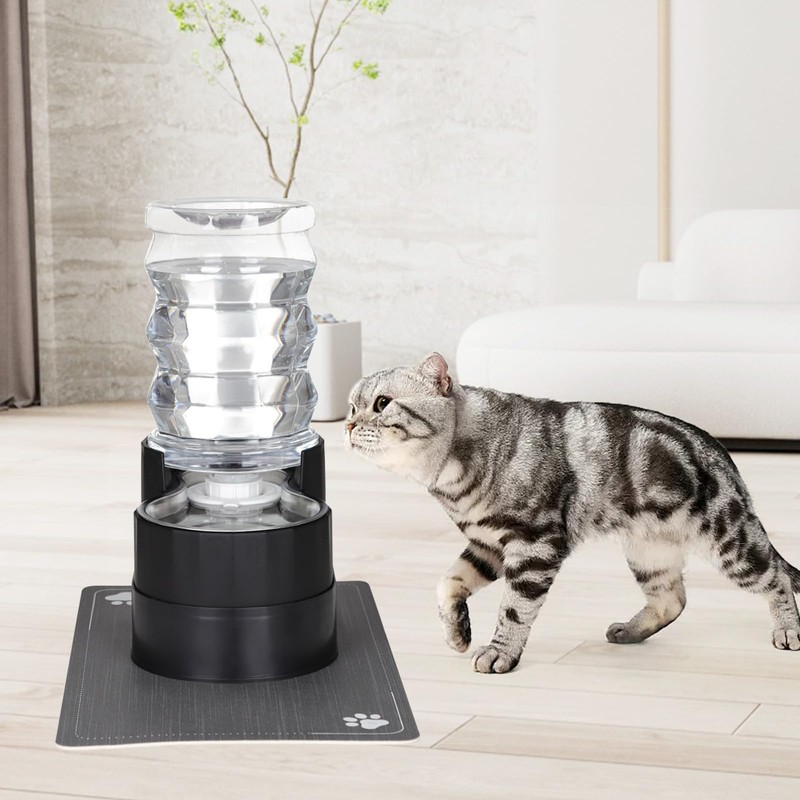 RIZZARI Automatic Cat Water Dispenser: Black 7L Elevated Fountain -