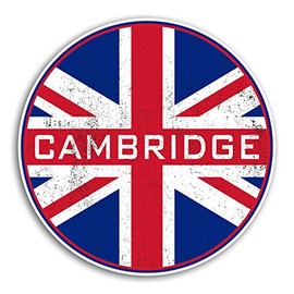 2 x 10cm Cambridge England Vinyl Stickers - Rustic UK Sticker Luggage #20262 (10cm Wide)