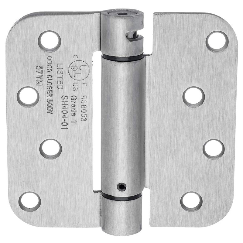 Dynasty Hardware Door Hinges, 4-Inch Spring Loaded Self Closing Hinges
