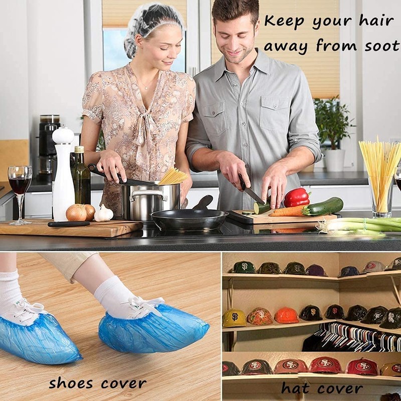 Disposable Shower Cap, Waterproof Transparent Plastic Shower Cap, Hair Protection