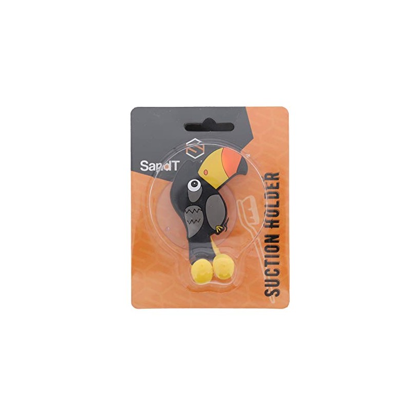 SandT Collection Toucan Suction Toothbrush Holder for Mirror Wall -