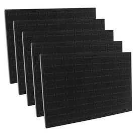LNQ LUNIQI Pack of 5 Jewellery Sponge Mat Black, 100 Hole Velvet Jewellery Foam Insert, Sponge Holder Inserts for Display Earrings Stud Ring, 33 x 22.5 cm