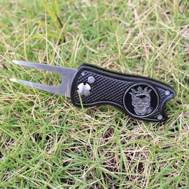 GOLTERS Golf Ball Marker Divot Tool Sets Switchable Divot Repair Tools(Skull Markers)