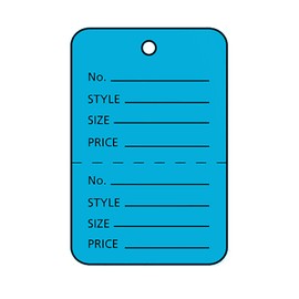 Blue Perforated Coupon Price Tags - Unstrung - 1¼”W x 1⅞”H - 1,000 Tags