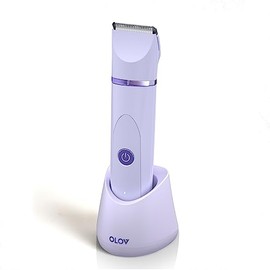 OLOV Electric Body Hair Trimmer - Groin Trimmer for Men - Bikini Trimmer Women - Wet/Dry Shaver Groomer, Replaceable Ceramic Blade Heads, USB Recharge Dock, Waterproof Hygiene Razor, Purple