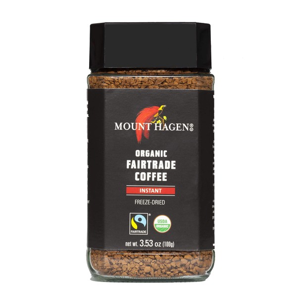 Mount Hagen Organic Fair Trade Freeze Dried Instant Coffee Variations (3.53 oz Glass Jar)