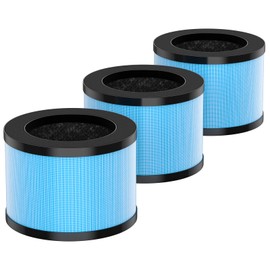 MK01 MK06 True HEPA Filter Replacement Compatible with AROEVE MK01 MK06, ToLife TZ-K1, Kloudi DH-JH01, POMORON MJ001H/MJ012H Air Purifier, Standard Version, 3 Pack