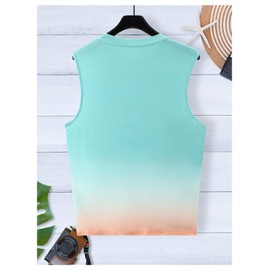 RoseSeek Men's Tank Tops Summer Tropical Hawaiian Sleeveless Shirts Casual Beach Vacation Tank Shirts Green L