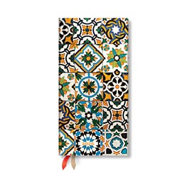 Paperblanks | 2026 Porto | Portuguese Tiles | 12-Month Planner | Slim | Horizontal | Elastic Band | 160 Pg | 100 GSM