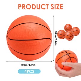 YUEWEESER 4Pcs 4 Inch Mini Basketball Little Small Basketballs Ball Party Favors Birthday Game Gift Fits All Standard Swimming Pool Basketball Hoop Indoor and Outdoor Beach