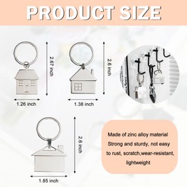 15pcs House Key Chain Creative Metal Keyring Gift New Home Keychain Closing Gifts for Home Buyers Hotel Keychain.