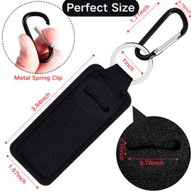 KUKEANVO 3 Pcs Chapsticks Holder Keychain for Lipstick, Lip Balm Keychain Holder with Clip, Lip Gloss Holder Keychain, Stocking Stuffers for Women (White, Black, Mixed)