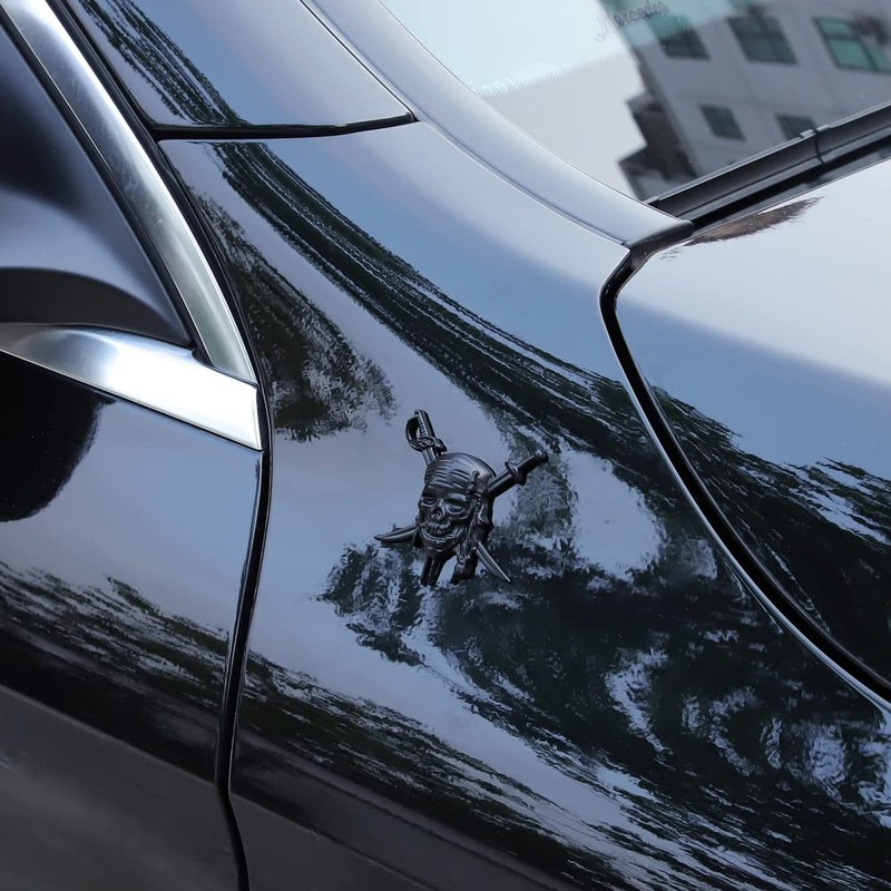 Skull Emblem Car Badge Sticker Car Side Rear Front Hood