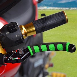 2Pcs Universal Motorcycle Brake Lever Cover Handle Silicone Sleeve Motorbike Bicycle Handles Grips Protection Accessories（Green）