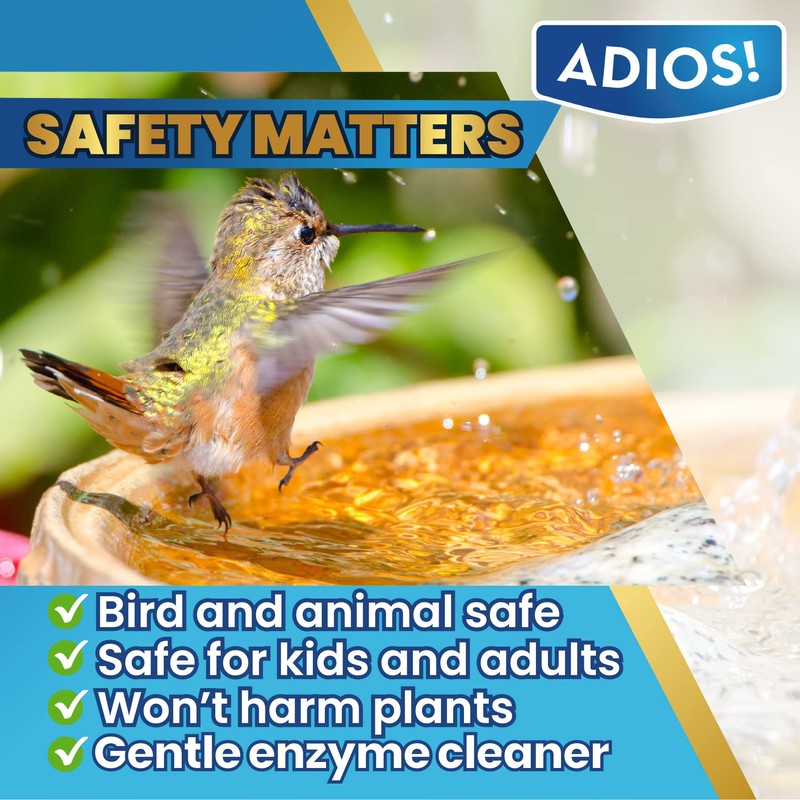 Adios! Fountain Cleaner and Clarifier for Outdoor and Indoor Fountains