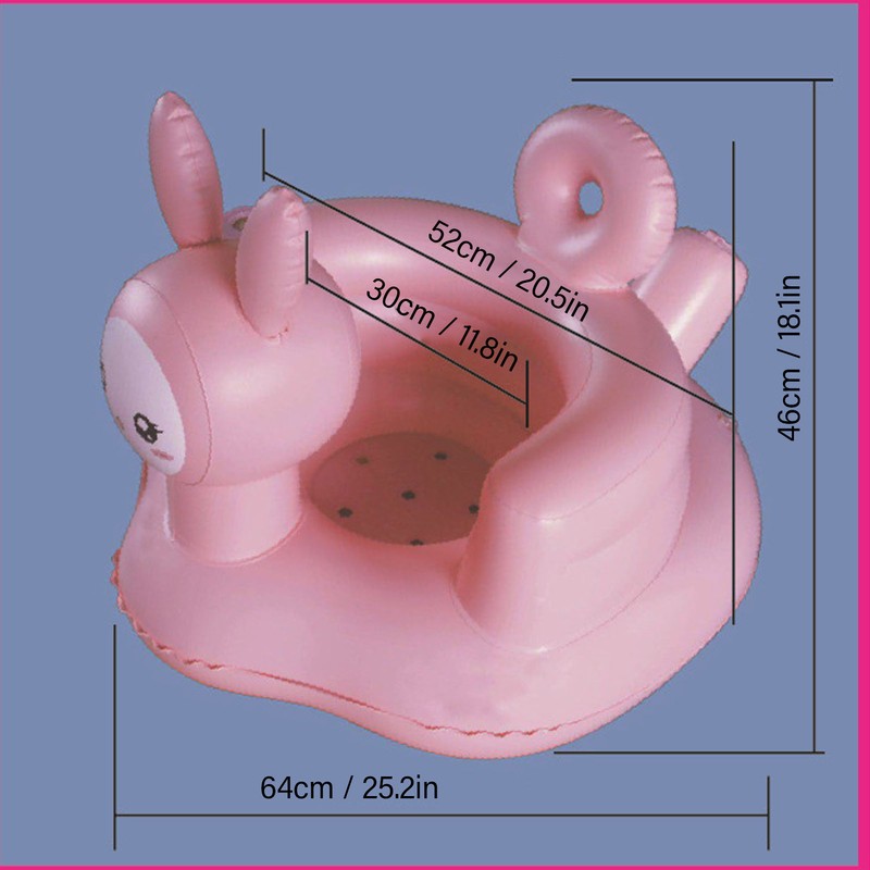 Inflatable Baby Chair Built in Air Pump Soft Cartoon Rabbit