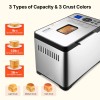 2Lb Bread Maker Stainless Steel Nonstick Automatic Dough Maker For