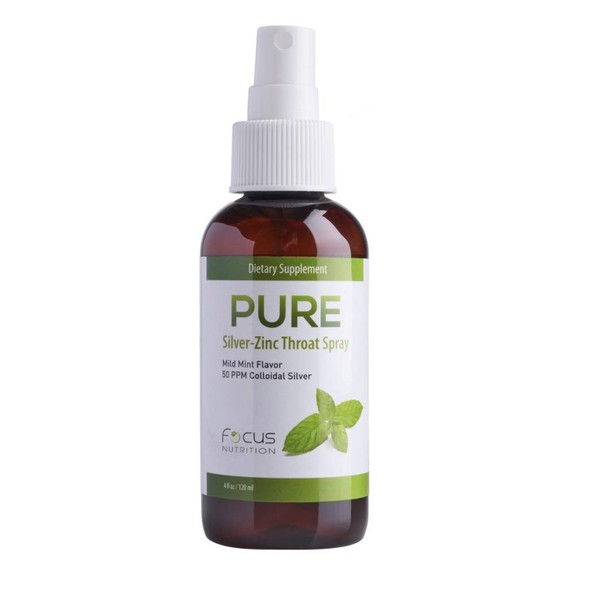 Focus Nutrition Pure Colloidal Silver (50 PPM) and Zinc Natural Throat Spray