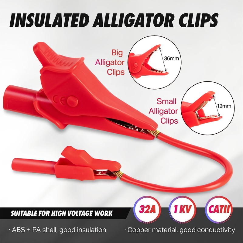 PowerBear 29PCS Multimeter Test Leads Kit with Replaceable Wire Piercing