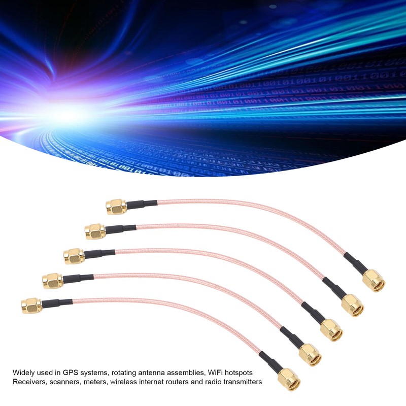 5Pcs RF Coaxial Cable SMA-J to SMA-J Audio Connector 2