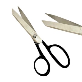 Tailors Dressmaking Shears with Black Handle, 7in Long, Upholstery Fabric Cutting Scissors with Tightening Screw - German Stainless Steel