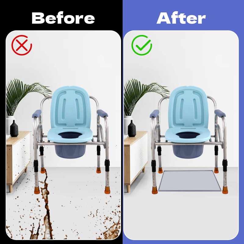 Bedside Commodes Mat, 23.6 x 19.7 Bedside Portable Toilet Mat