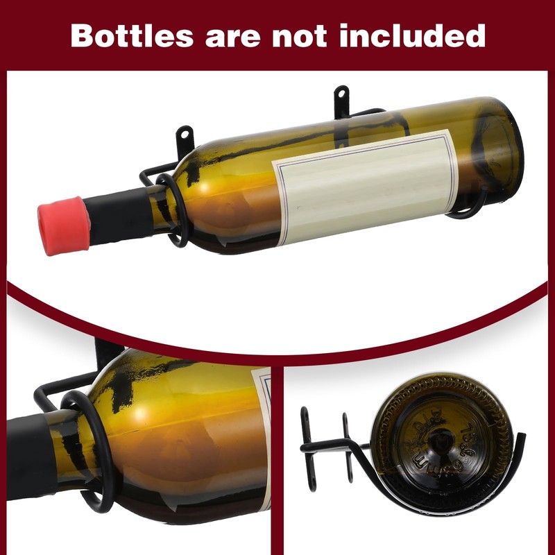 Ubamdom 6 Pcs Wall Mounted Wine Rack Holders - Metal