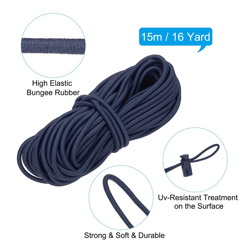 PATIKIL 16 Yard Elastic Bungee Cord & 10pcs Single Hole