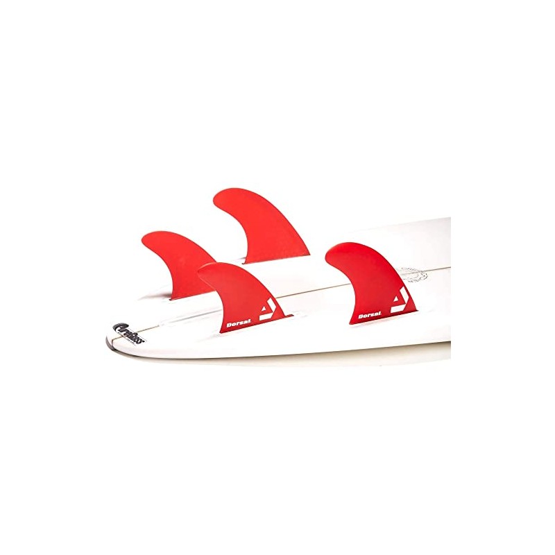 DORSAL Surfboard Fins Quad 4 Set Future Compatible Medium Red