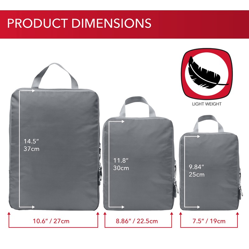 Maple Leaf Travel - Compression Cubes - Set Of 3