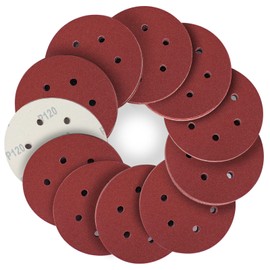 STEBRUAM 150mm Sanding Discs 120 Grits 50PCS,Hook and Loop Sandpaper Pads for 6 Inch 6 Hole Random Orbital Sander