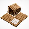Idzo Interlocking Deck Tiles 9.6 SQFT - 10PCS Waterproof Acacia