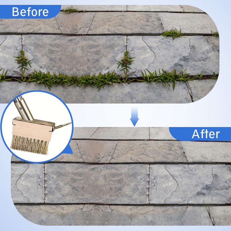 GHWMYD Moss Grout Remover Brush Tool with Detachable 64.9Inch Handle
