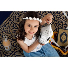 OLEEK Ramadan Lantern (2Pcs-8In) - Ramadan Decorations for Home 2025 - Ramadan Gifts for Kids - Ramadan Lights - Ramadan Table Decor - Ramadan Lantern Lights - Ramadan Lanterns فانوس رمضان كريم ديكور OLEEK - Color: Black