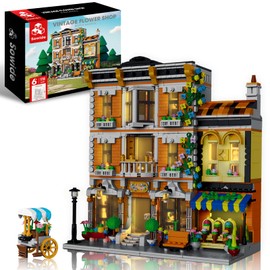 Flower Shop Building Set, Garden House Building Blocks Toy with LED Light, Building Blocks Architecture Set for Adults and Kids（1786 Pieces）