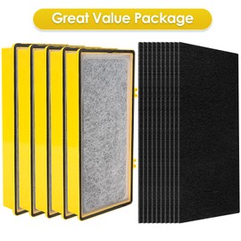 (15 Pack) AER1 Filter 5 HEPA Filters + 10 Carbon Booster Filters Compatible with Holmes AER1 Type Total Air Filter HAPF30AO-Odor Eliminator Filter, True HEPA Filter, Replacement Filter Accessories