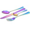 EVERGD Rainbow Cutlery Set, 16-Pieces Stainless Steel Tableware Set Colorful