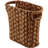 NiOffice Wicker Waste Paper Bin, Compact Wicker Trash Can with