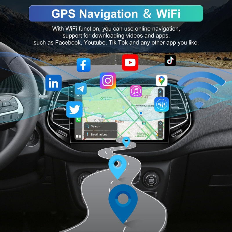 5GWiFi Upgrade 4GB+32GB Android 13 Car Radio Stereo for Jeep