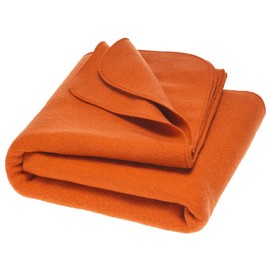 Ecoable Boiled Merino Wool Throw Blanket, Large Thermal Wool Layer | Warm Emergency Survival Blanket for Sofa, Camping, or Outdoor Use (100 x 135 cm, Orange)