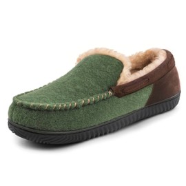 RockDove Men's Hearthfire Memory Foam Moc Slipper, Size 8 UK Men, Forest Green