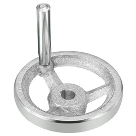 PATIKIL 80mm/3.15 Inch Diameter Rotary Handwheel, 1 Pack Cast Iron Chrome Plated with Handle for Many Types of Milling Machines and Lathes, Silver Tone
