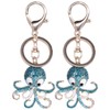 2 pieces metal key ring, octopus shaped keychain, cute keyring