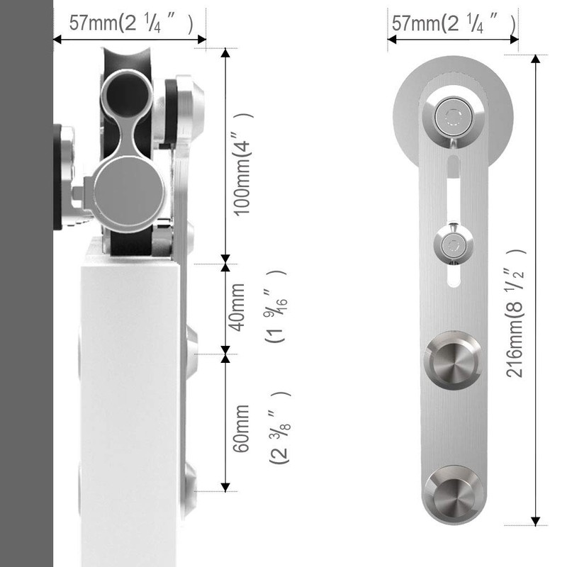 TSMST 4FT Sliding Barn Door Hardware Kit, Stainless Steel Heavy