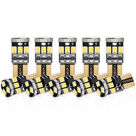 Audak 194 LED Bulb T10 W5W 2825 158 192 168 Canbus 9SMD 2835 Chipset 6000K White Non-polarity for Car Interior Dome Map Door Courtesy License Plate Trunk Lights (Pack of 10)