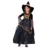 Dress Up America Little Girl Black and Orange Witch Costume
