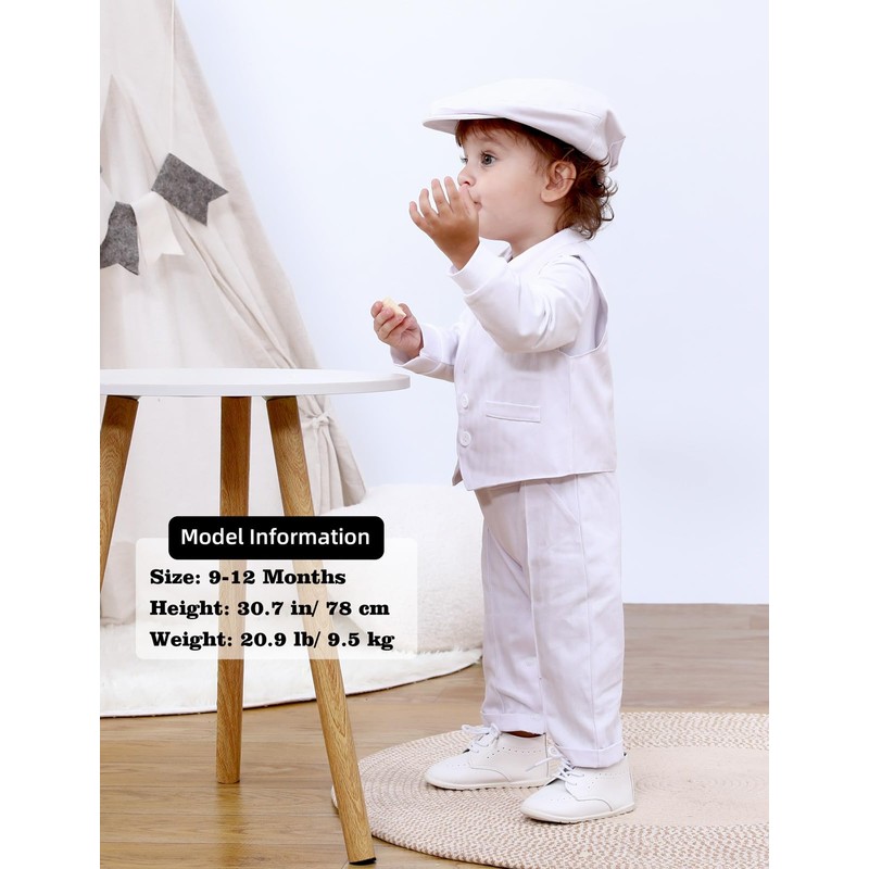 A&J DESIGN Ropa de Bautizo para Niño Traje Formal Mamelucos